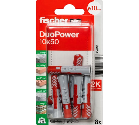 Дюбель Fischer DUOPOWER 10x50 K NV 534995