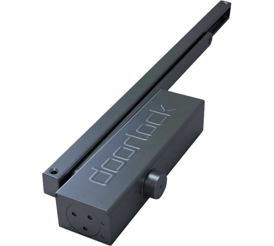 Доводчик Doorlock DL300S/N BC HO EN3-5 со скользящей тягой графит, регулируемая функция тормоза открывания, регулируемое усилие закрывания, с фи 75594