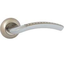 Ручка на раздельном основании BASARA R07.026 SN/CP, PLASTIC, White box,No logo, 130 кв., сатин/хром 40101