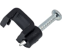 Скоба HLT 5мм, плоская, пластиковая, черная, 100шт./5уп./уп. 084-07-131