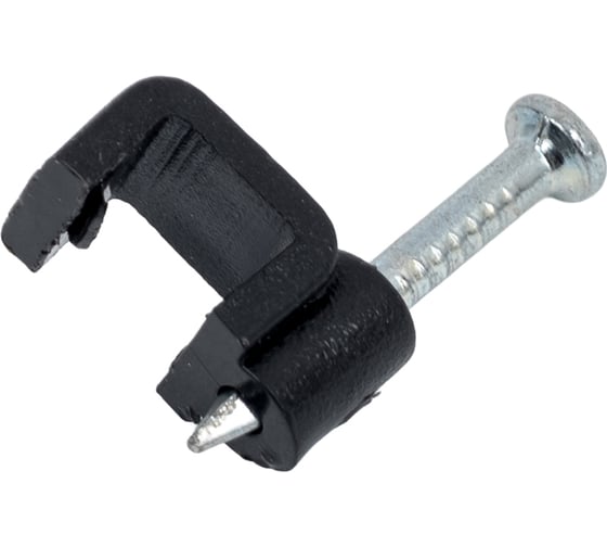 Скоба HLT 5мм, плоская, пластиковая, черная, 100шт./5уп./уп. 084-07-131 1