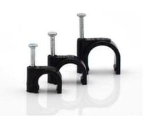 Скоба HLT 16мм, круглая, пластиковая, черная, 100шт./5уп./уп. 084-07-106