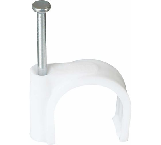 Скоба HLT 12мм, круглая, пластиковая, белая, 20шт/20уп./уп. 084-07-408