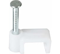 Скоба HLT 4мм, плоская, пластиковая, белая, 20шт./20уп./уп. 084-07-420