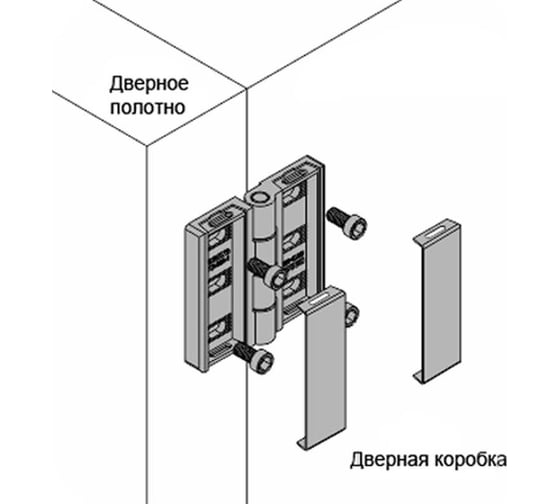 Петля накладная Алтервиа с декоративными заглушками винтов, цинковый сплав A40201.0031