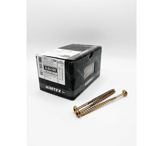 Саморез по дереву HIMTEX желт. тар. NORM Torx 25 5*100 (100 шт.) 05100Whc