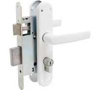 Замок врезной Птимаш ЗВ4-3.08 белый ШУРУП с/руч 9803