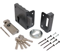 Замок накладной Птимаш ЗН1-1У (усиленный цилиндр) серебро 16217