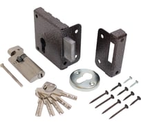 Замок накладной Птимаш ЗН1-1У (усиленный цилиндр) медь 16231