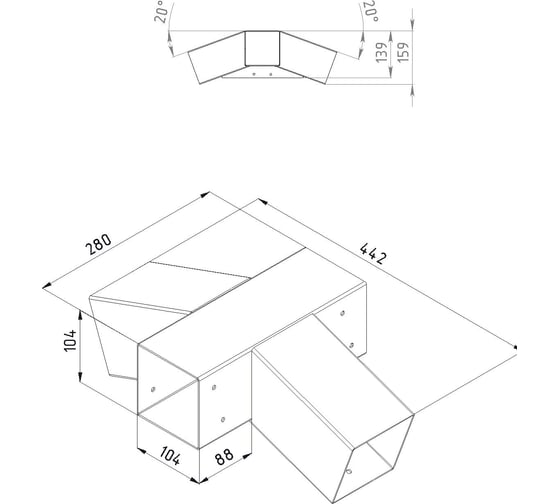 Комплект кронштейнов (опора бруса) АрсеналЪ PERGOLA двускатный 3x3м стандартный мод. AR7573DE957-06