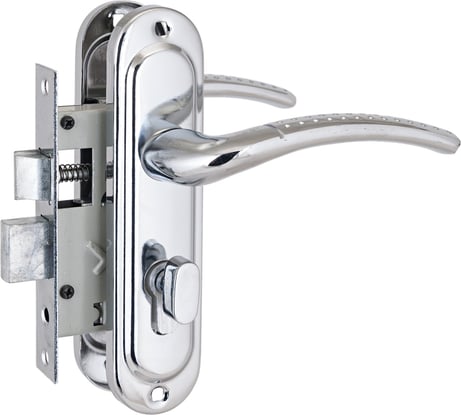 Врезной замок с ручкой Стандарт 132/50B CP (вертушка; хром) 4857