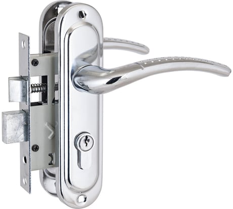 Врезной замок с ручкой Стандарт 132/50 CP хром 4853