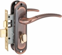 Врезной замок с ручкой Стандарт 132/50B AC (вертушка; старая медь) 4856