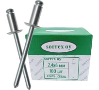 Вытяжная заклепка SORREX сталь/сталь, 2.4х6, 100 шт. SSD 24600 100