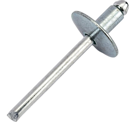 Заклепка SORREX широкий бортик 16 мм, сталь/сталь, 4,8х8, 100 шт. SSLA 48800 100