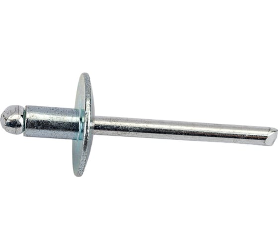 Заклепка SORREX широкий бортик 16 мм, сталь/сталь, 4,8х8, 100 шт. SSLA 48800 100