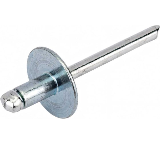Заклепка SORREX широкий бортик 16 мм, сталь/сталь, 4,8х8, 100 шт. SSLA 48800 100