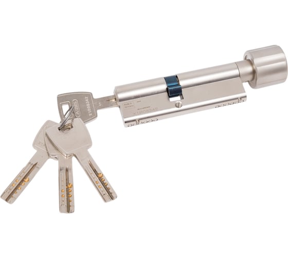Цилиндровый механизм ABUS X12R430 ключ/вертушка 40-50 (90 мм) NI (5 key) 29144