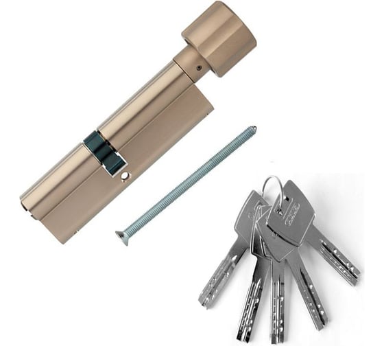 Цилиндровый механизм ABUS X12R430 ключ/вертушка 45-55 (100 мм) NI (5 key) 29140