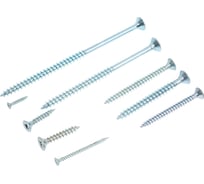 Набор оцинкованных универсальных саморезов Крепсталь белые, 294 шт. NSU000002