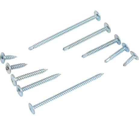 Набор саморезов оцинкованных с прессшайбой 250 шт. Крепсталь NSP000001