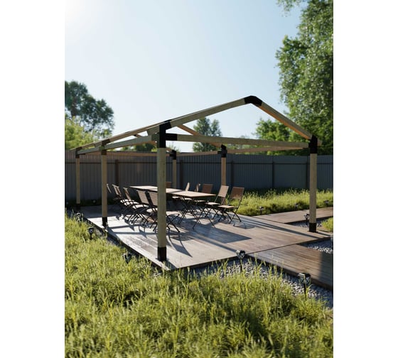 Комплект кронштейнов (опора бруса) АрсеналЪ PERGOLA двускатный 6x3м усиленный мод. AR7576DS957-06