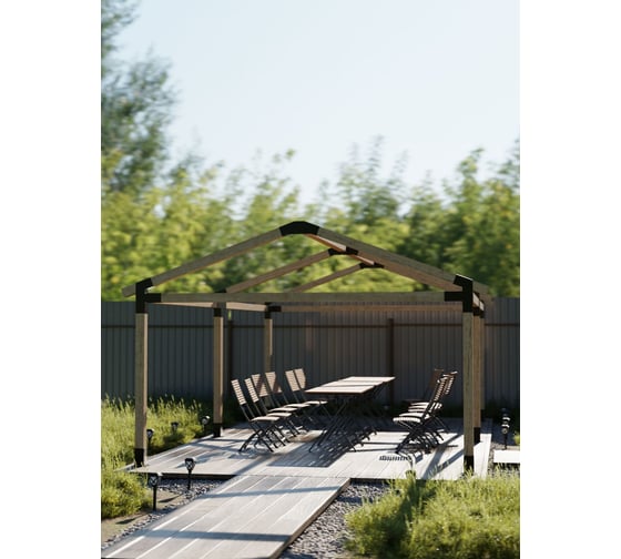 Комплект кронштейнов (опора бруса) АрсеналЪ PERGOLA двускатный 6x3м усиленный мод. AR7576DS957-06