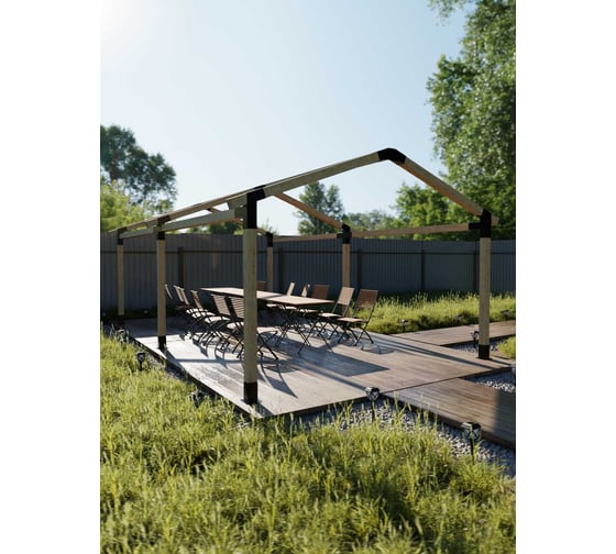 Комплект кронштейнов (опора бруса) АрсеналЪ PERGOLA двускатный 6x3м стандартный мод. AR7576DE957-06