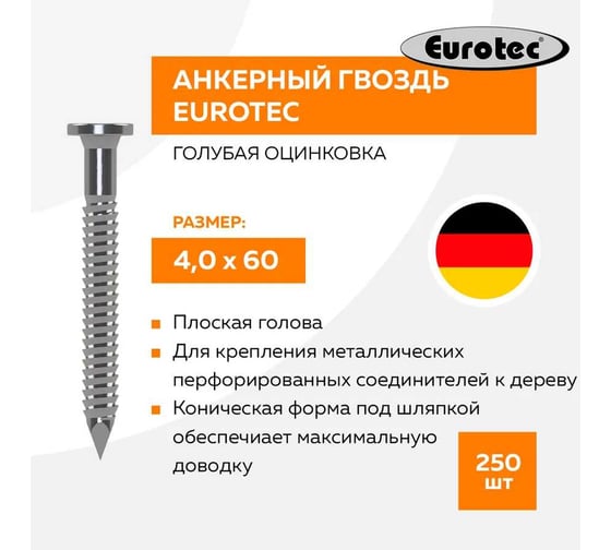 Гвоздь анкерный TULSTOR EuroTec 4x60 мм 250ед. 200242