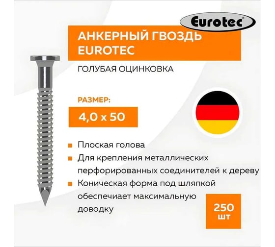 Гвоздь анкерный TULSTOR EuroTec 4x50 мм 250ед 200241