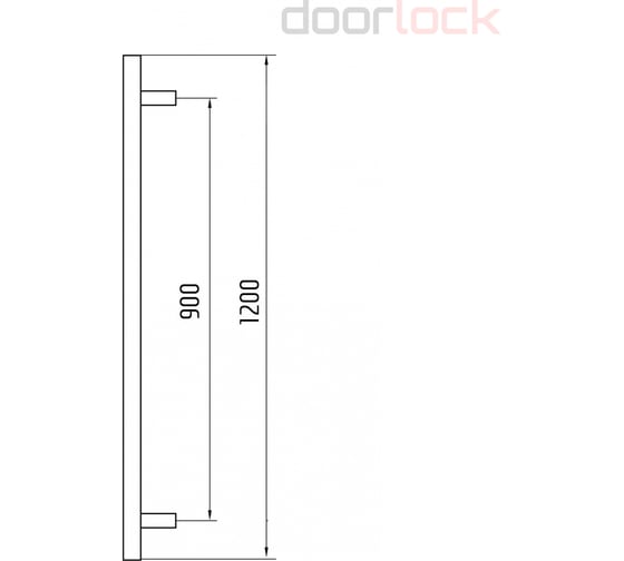 Дверная ручка скоба прямая Doorlock DL PHS09/32/2ст/900/1200 SS. Материал нержавеющая сталь, 2 стойки с изгибом под углом, двухсторонний комплект, диамет 73636