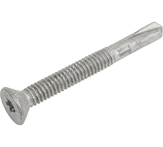 Саморез флюгель boltnn.ru дерево-металл с крыльями и насечкой 5.5x50 Torx, потайной цинк-ламель серый 1000 шт 4687206930919 1