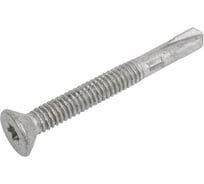 Саморез флюгель boltnn.ru дерево-металл с крыльями и насечкой 5.5x50 Torx, потайной цинк-ламель серый 100 шт 4687206930940