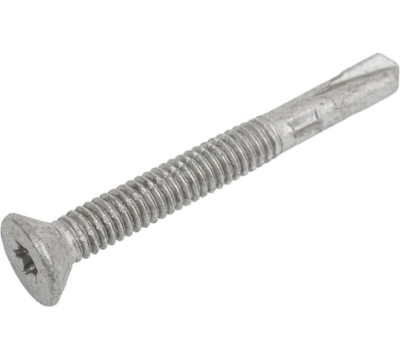 Саморез флюгель boltnn.ru дерево-металл с крыльями и насечкой 5.5x50 Torx, потайной цинк-ламель серый 100 шт 4687206930940 1