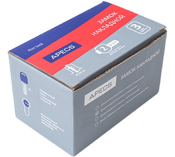 Замок накладной APECS R02-C-GR (ЗН1-2 А) 00035227