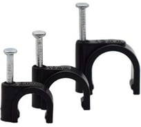 Скоба HLT 20мм круглая пластиковая черная 100шт. (5уп./уп.) 084-07-108