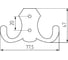 Крючок MF H5505E, AL, 2-х рожковый, хром 720521v 10