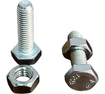 Болт высокопрочный с гайкой 23 Болта, 10x35, оцинкованная сталь, DIN933, к.п.12.9, 10 шт б1299331035оц/гкп12993410ф10