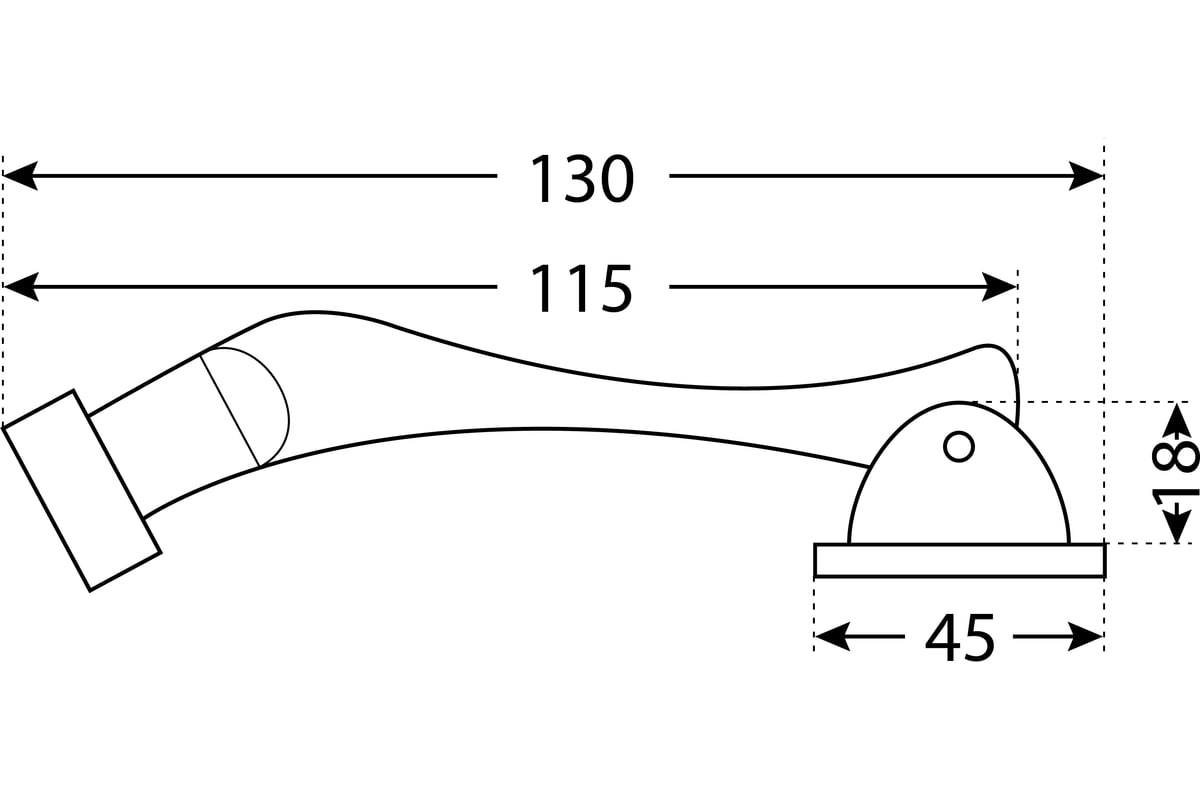 Дверной фиксатор Аллюр КН-130 BLACK (черный; козья ножка; блистер ...