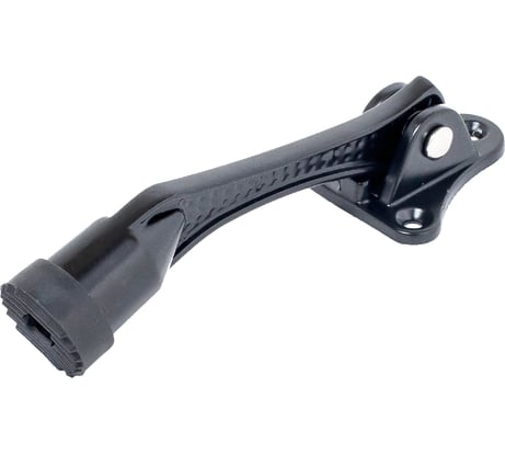 Дверной фиксатор Аллюр КН-130 BLACK (черный; козья ножка; блистер) 12922