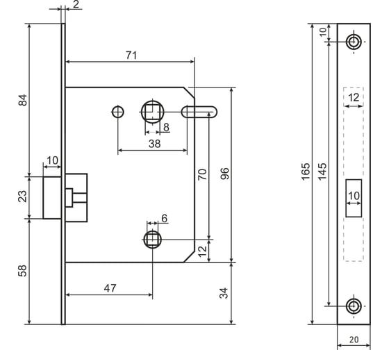 Защелка Аллюр L7050-MS BN (черный никель; магнитная; без ручек; с фиксатором) 11553
