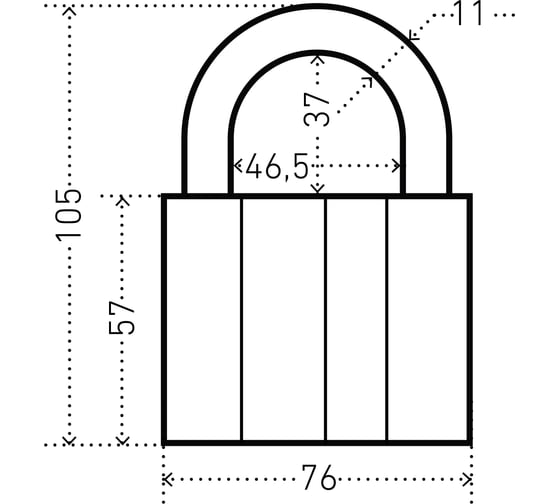 Навесной замок Аллюр ВС1Ч-480 (11 мм; 5 ключей) 1422