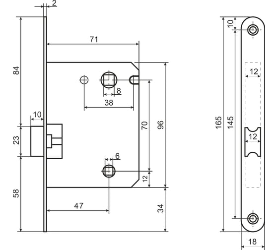 Защелка Аллюр L7050PR CP (хром; пластик; овальная планка 18 мм без ручек; с фиксатором) 11560