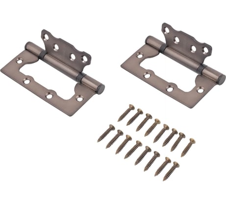 Накладная петля без врезки Аллюр 2BB MBN (100х75 мм; 2.5 мм; графит; 2 шт; коробка) 12160