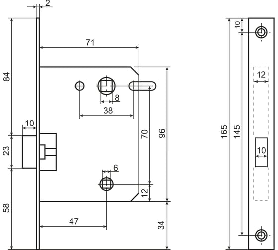 Защелка Аллюр L7050S PB (золото; планка 18 мм; без ручек; с фиксатором) 11225