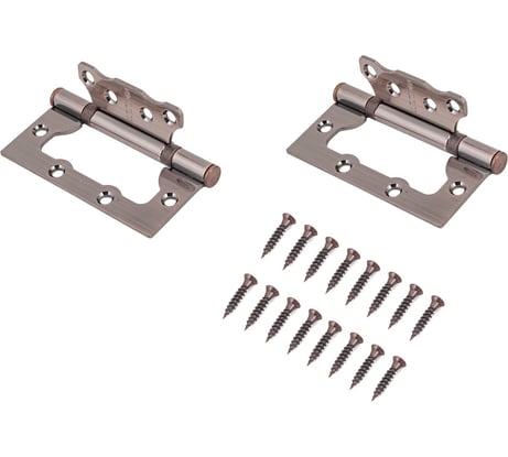 Накладная петля без врезки Аллюр 2BB AC (100х75 мм; 2.5 мм; медь; 2 шт; коробка) 7653