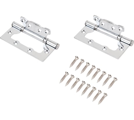 Накладная петля без врезки Аллюр (100х75 мм; 2.5 мм; хром; 2 шт; коробка) 7500