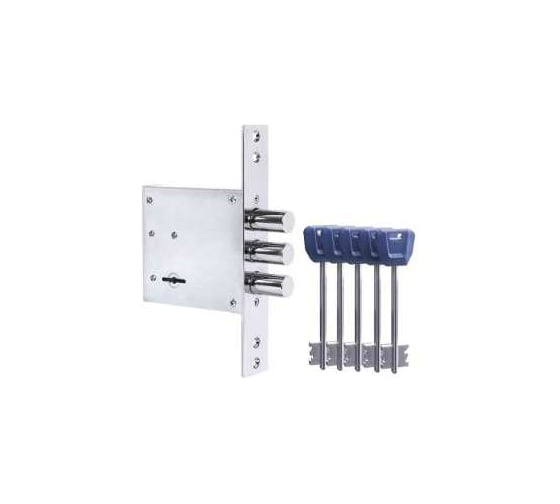 Замок врезной Punto сувальдный MDV30S-817 CP (V30/S) CP хром длиный ключ 57999