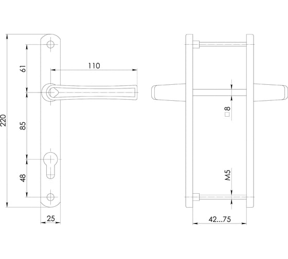 Ручка на планке Punto  HANDLE.85.25.67-75 RAL 9016 белый 60259