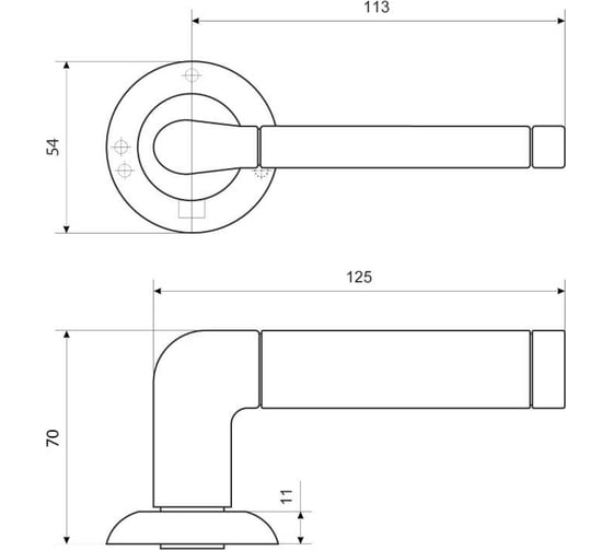 Комплект ручек Стандарт P28, BL, матовый, черный квадрат 105 мм16996